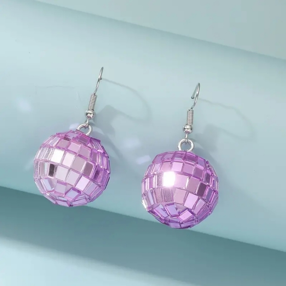 DISCO BALL FUN EARRINGS. BLINGY RETRO